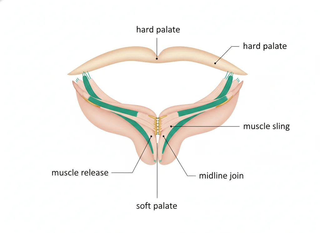Labeled illustration: intravelar veloplasty