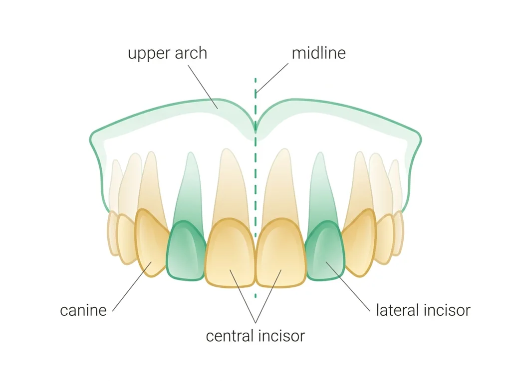 Labeled illustration: lateral incisor