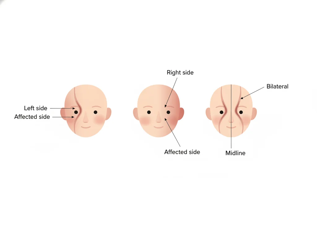 Labeled illustration: laterality