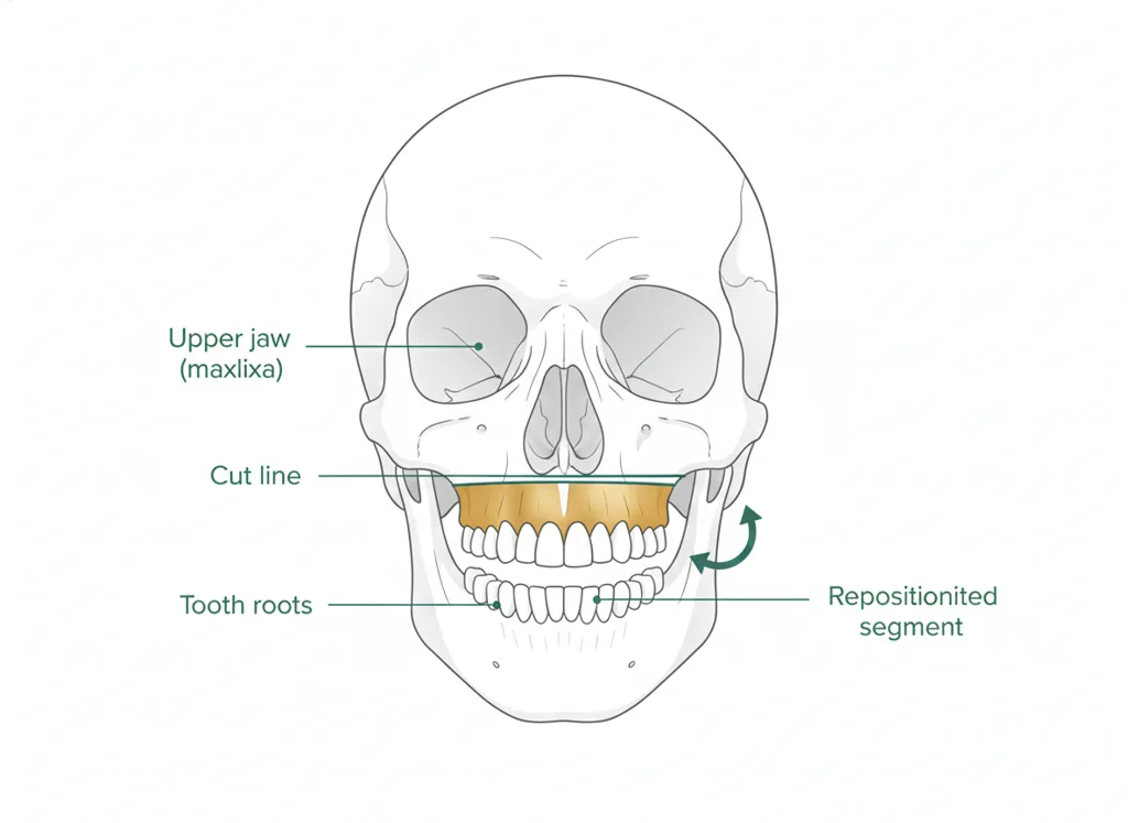 Labeled illustration: Le Fort I osteotomy