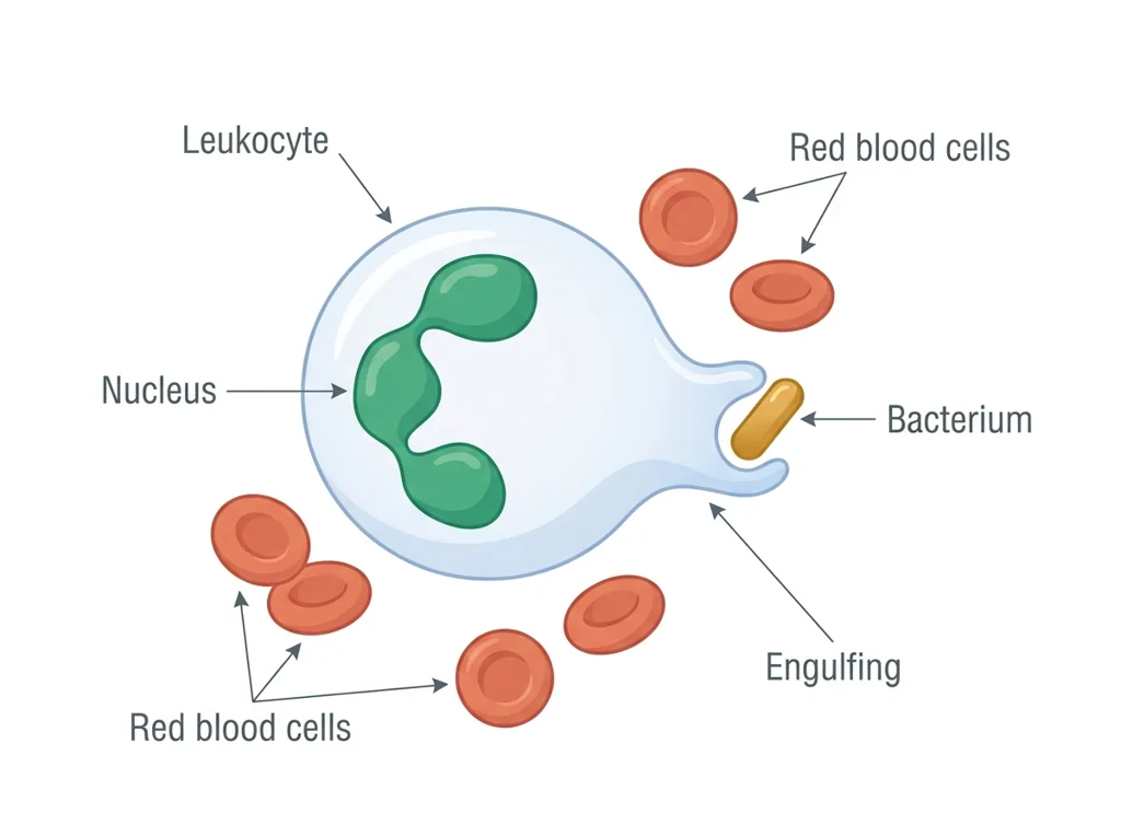 Labeled illustration: leukocyte