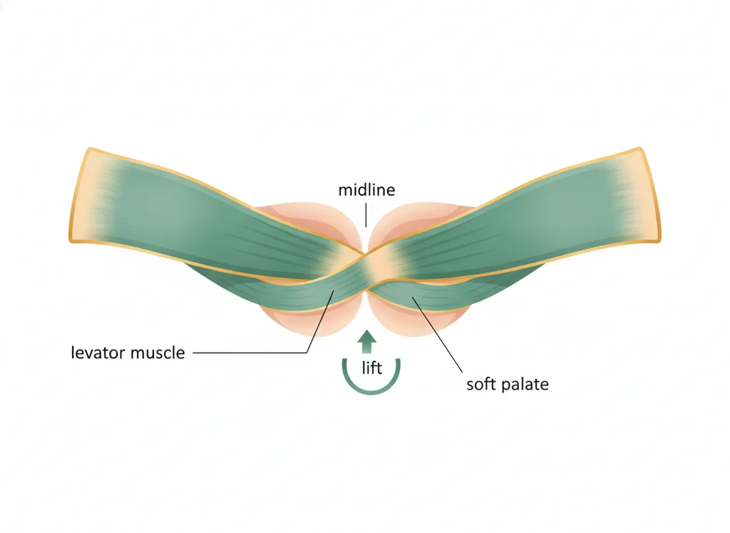 Labeled illustration: levator veli palatini