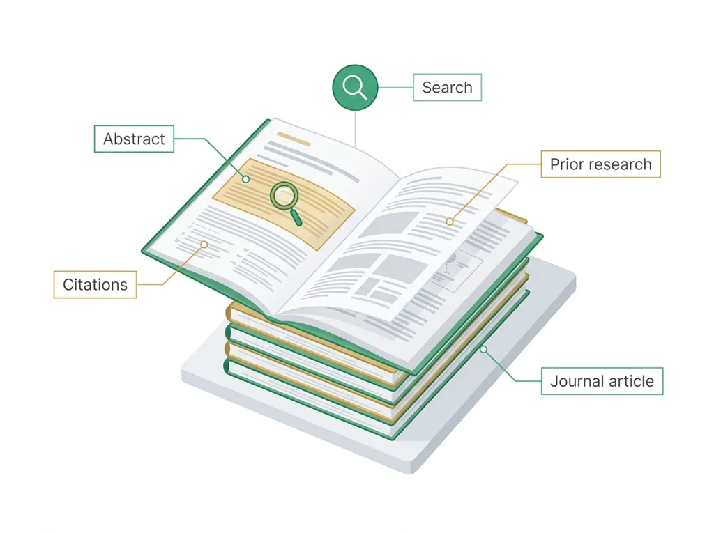 Labeled illustration: literature