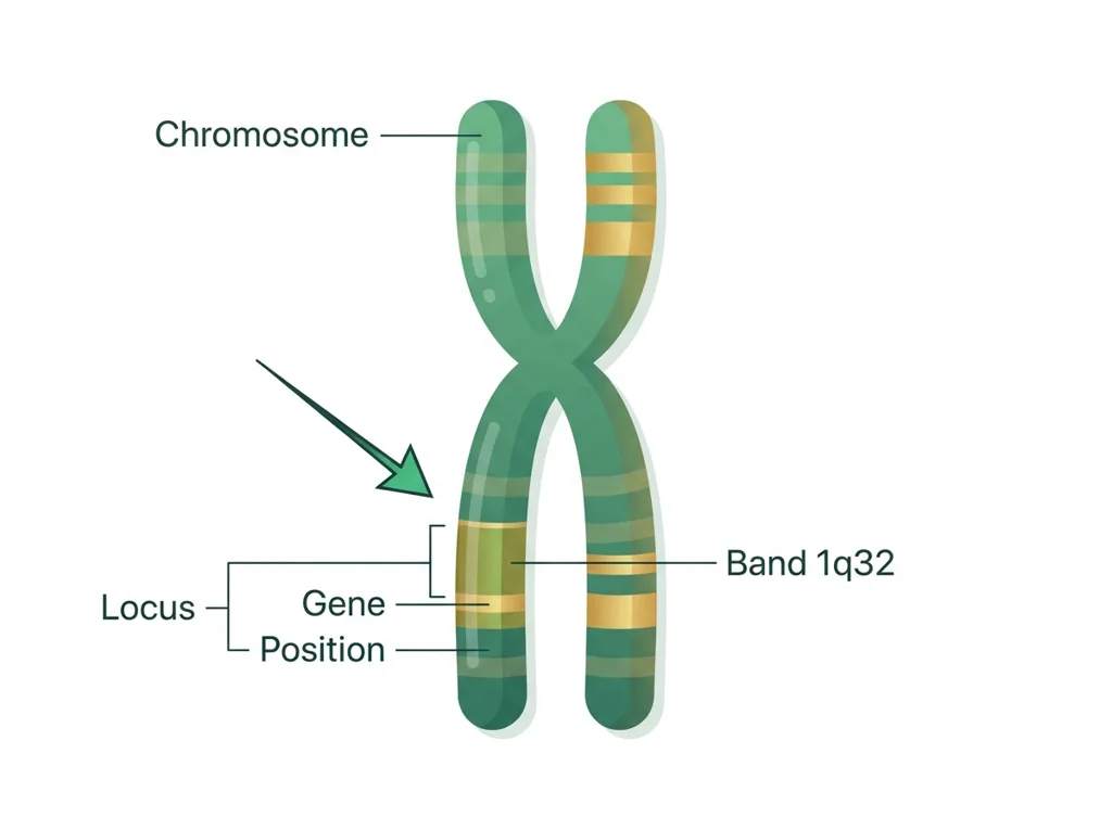 Labeled illustration: locus