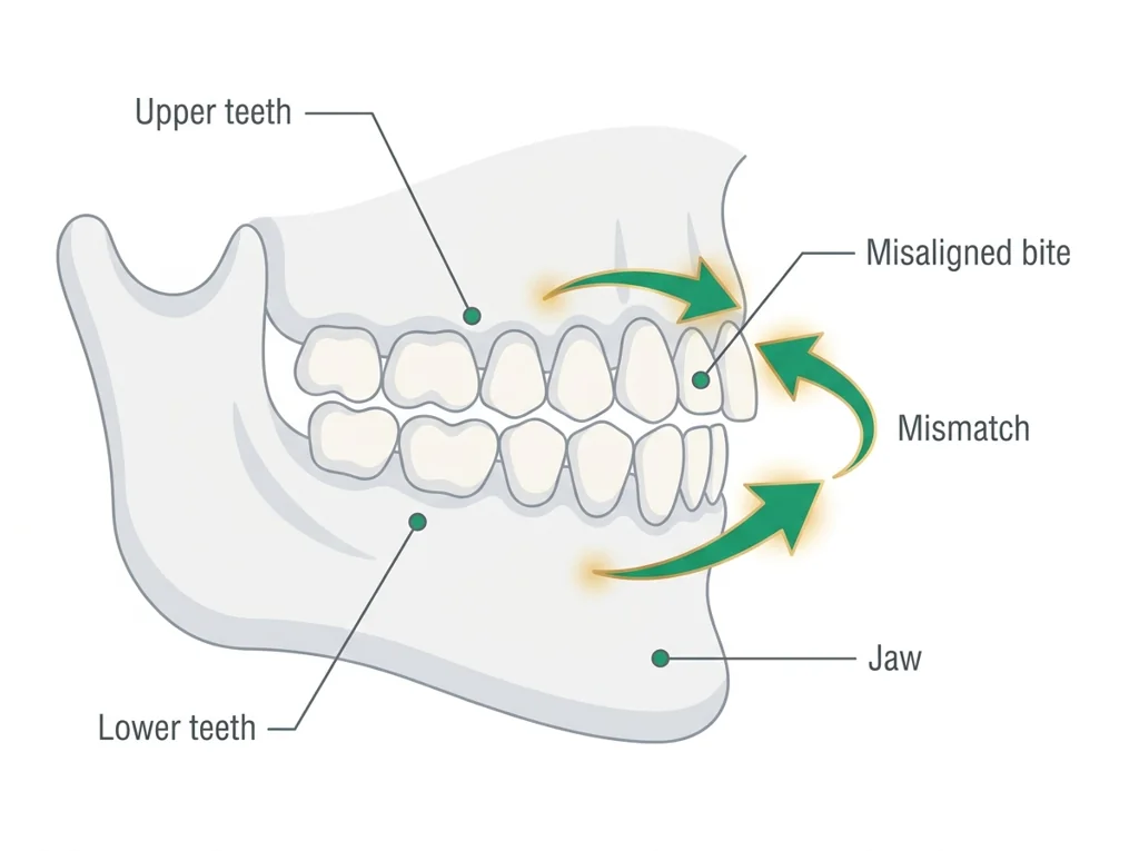 Labeled illustration: malocclusion