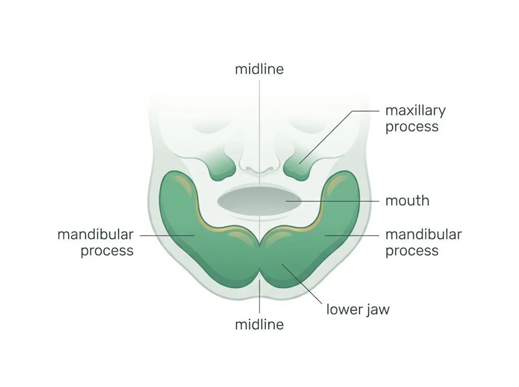 Labeled illustration: mandibular process