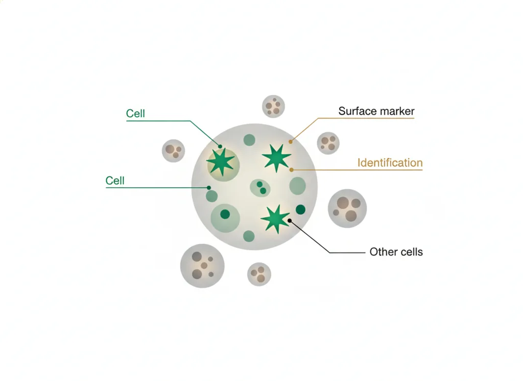 Labeled illustration: marker