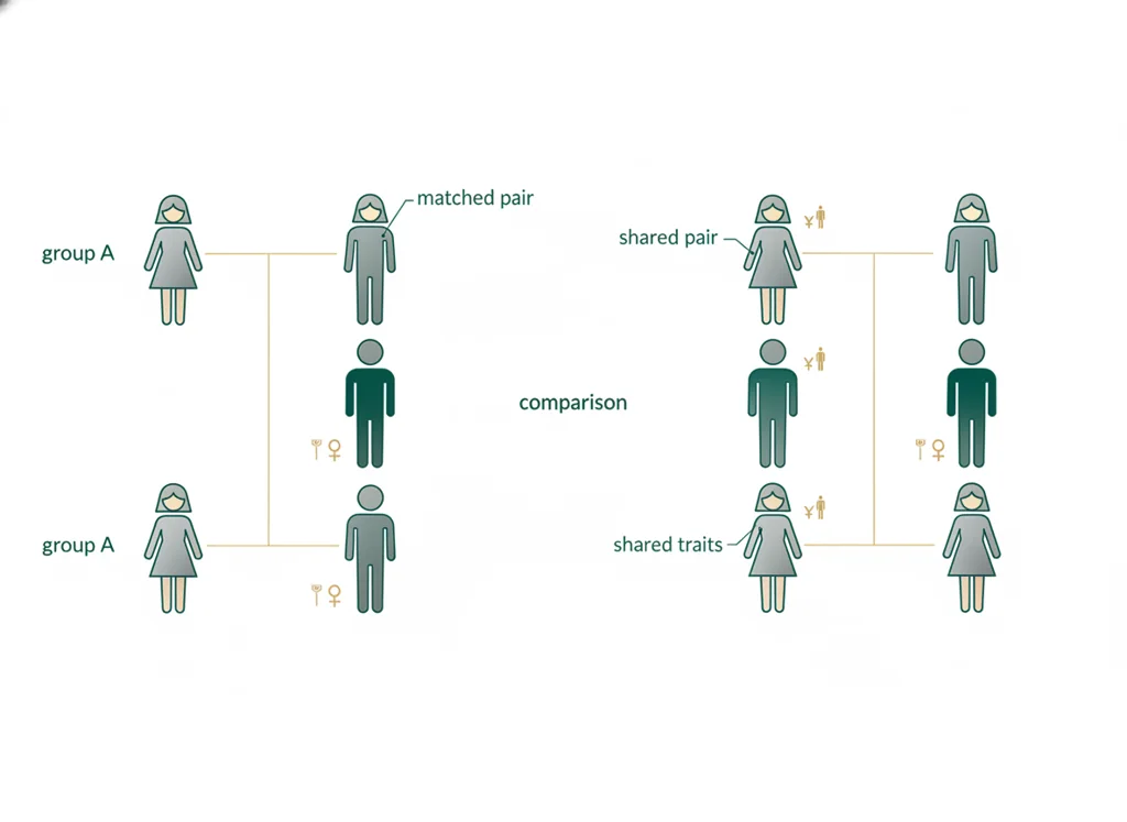 Labeled illustration: matching