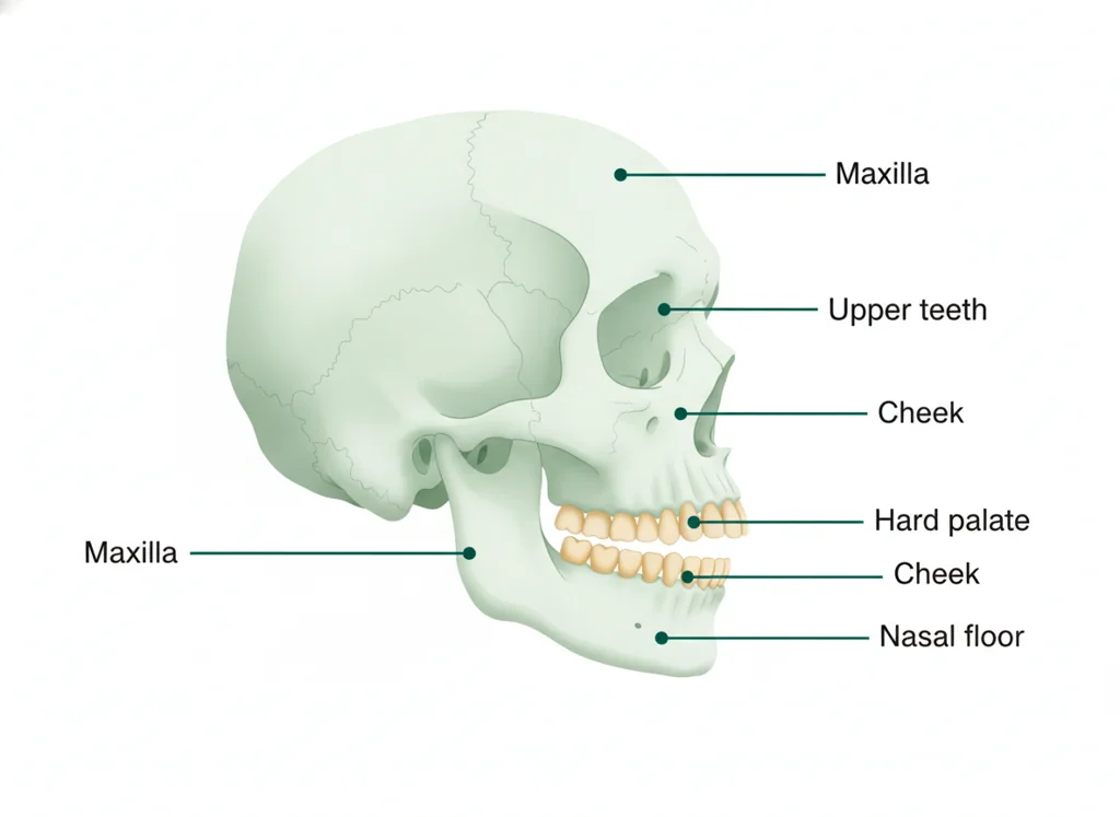Labeled illustration: maxilla
