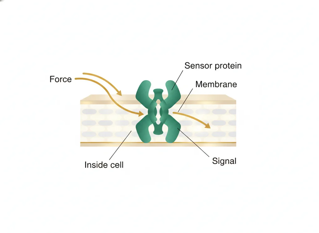 Labeled illustration: mechanosensor