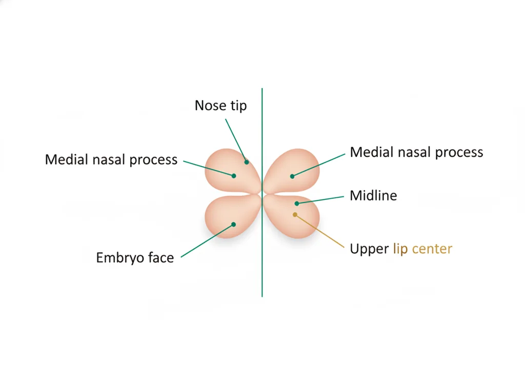 Labeled illustration: medial nasal process