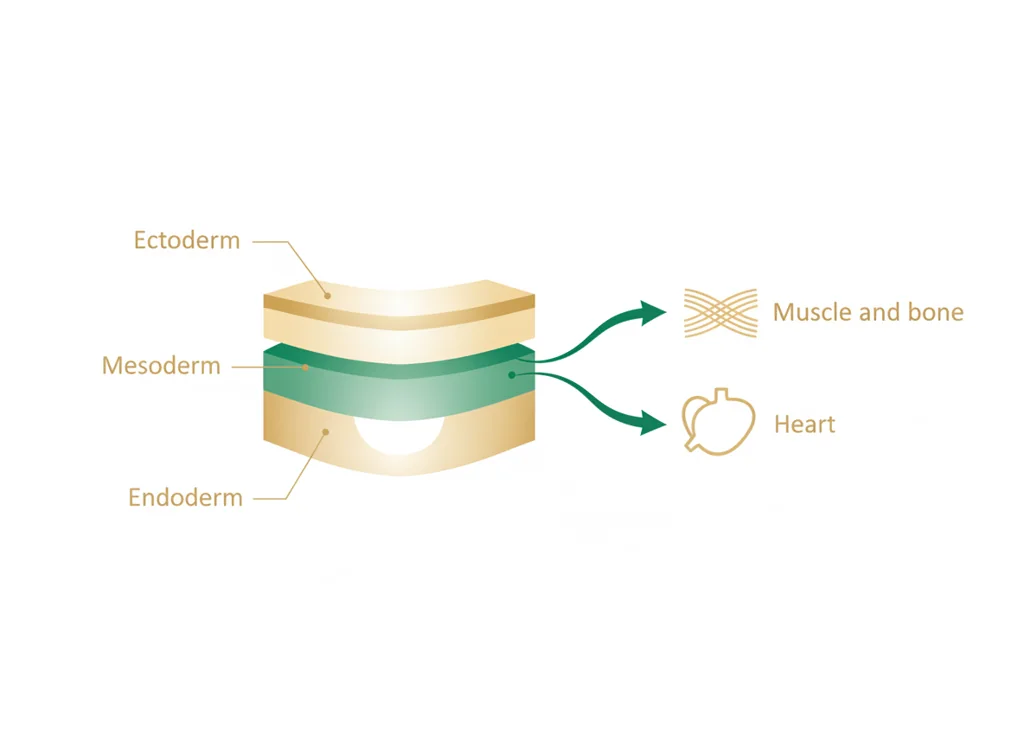 Labeled illustration: mesoderm