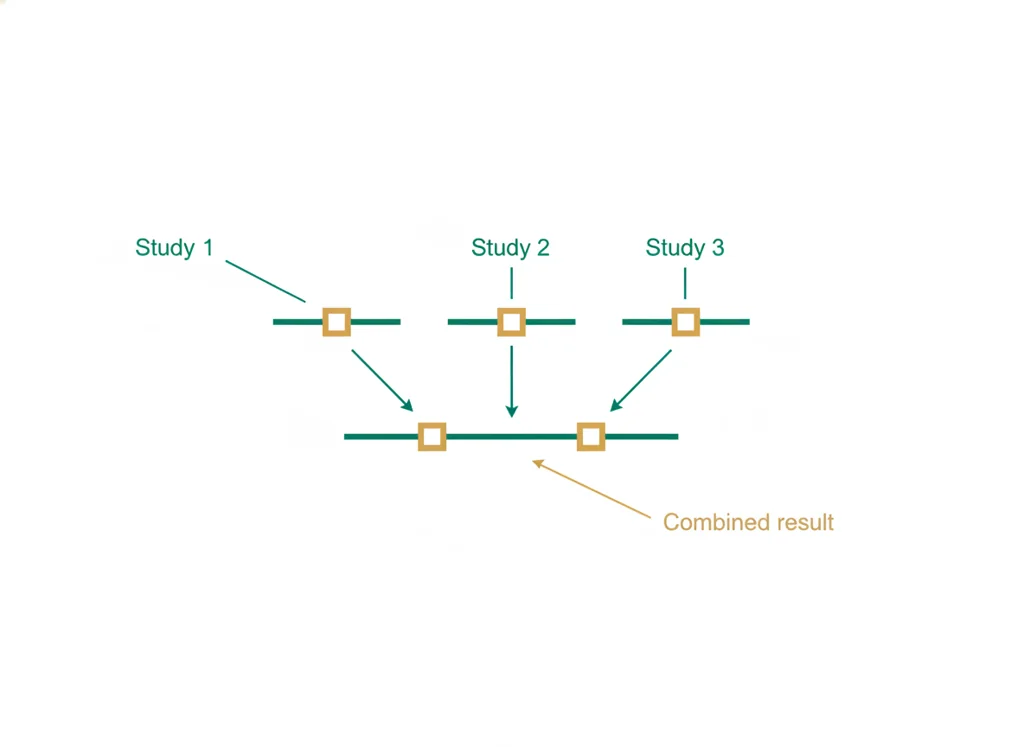 Labeled illustration: meta-analysis