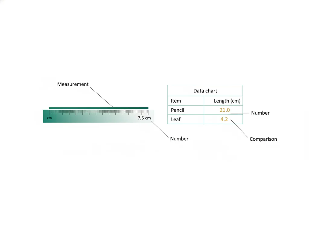 Labeled illustration: metric