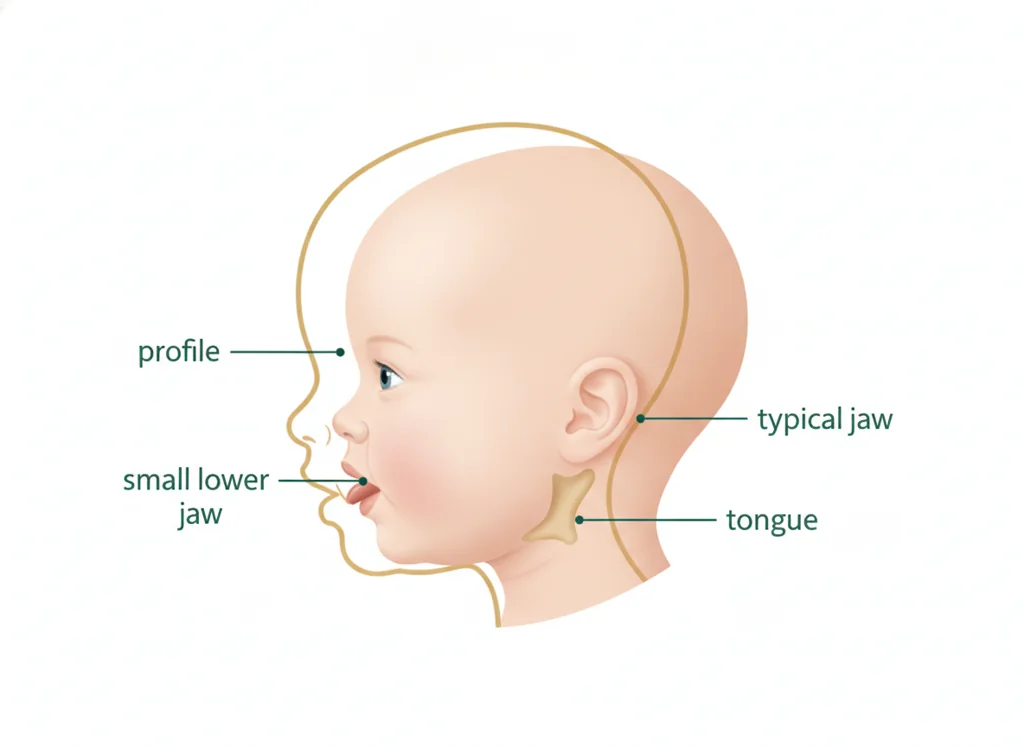 Labeled illustration: micrognathia