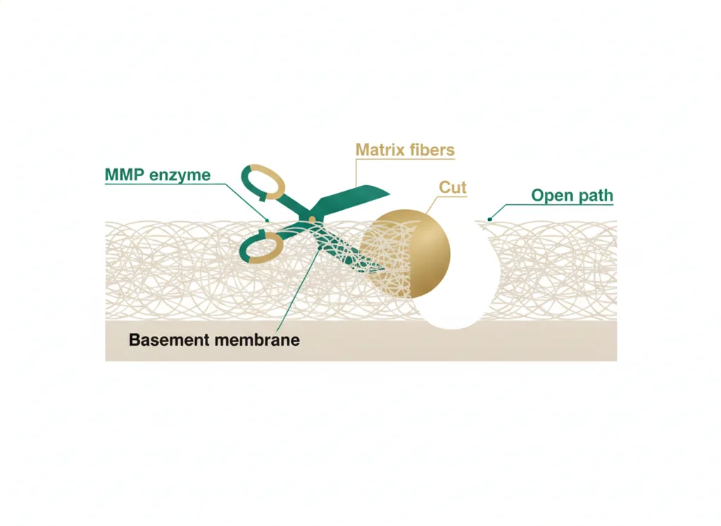 Labeled illustration: MMP