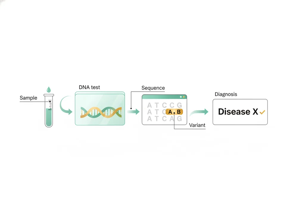 Labeled illustration: molecular diagnosis
