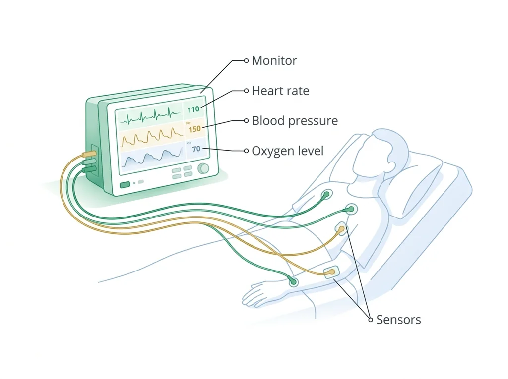 Labeled illustration: monitoring