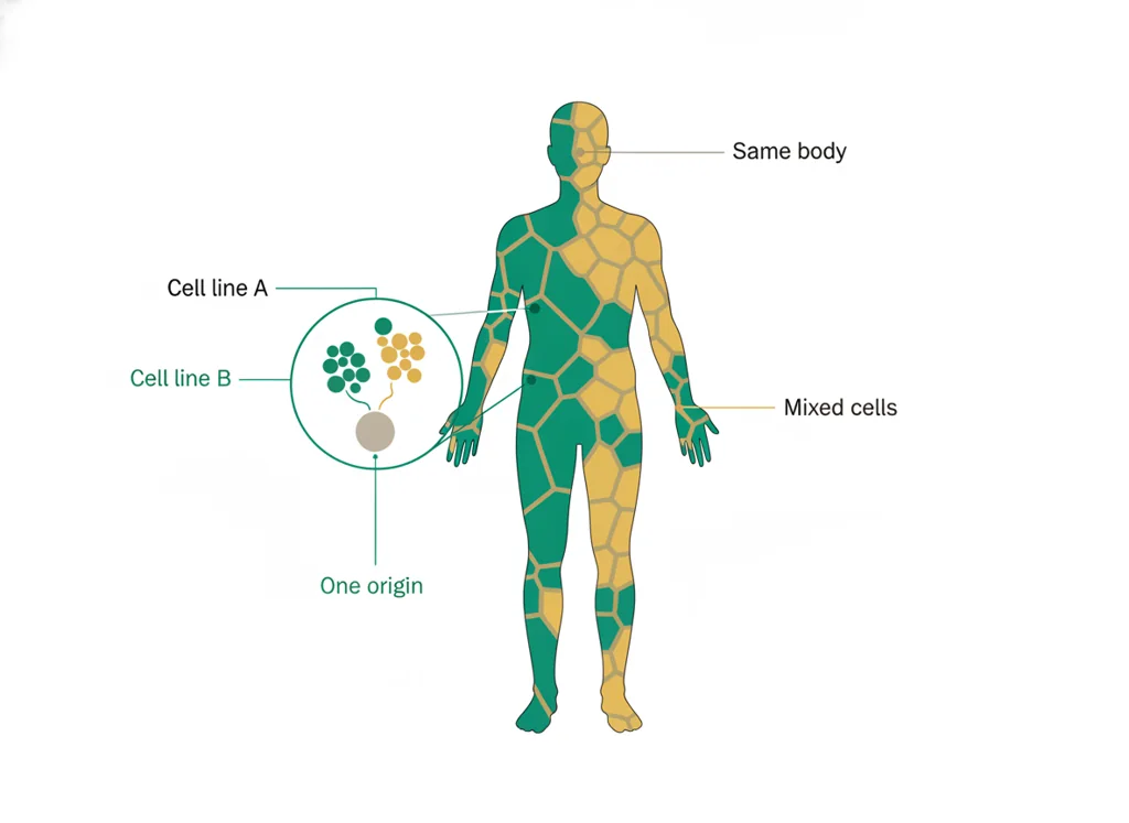 Labeled illustration: mosaicism