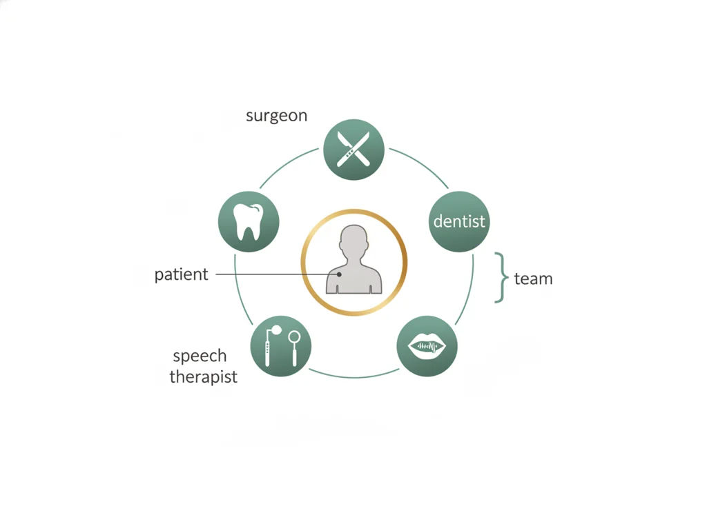 Labeled illustration: multidisciplinary care