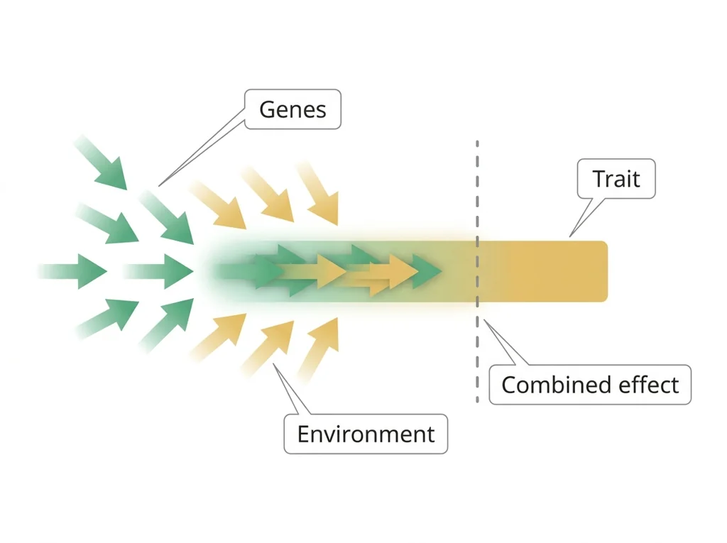 Labeled illustration: multifactorial inheritance