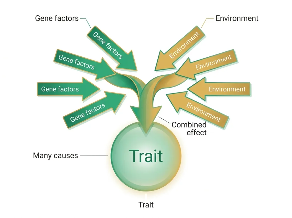 Labeled illustration: multifactorial