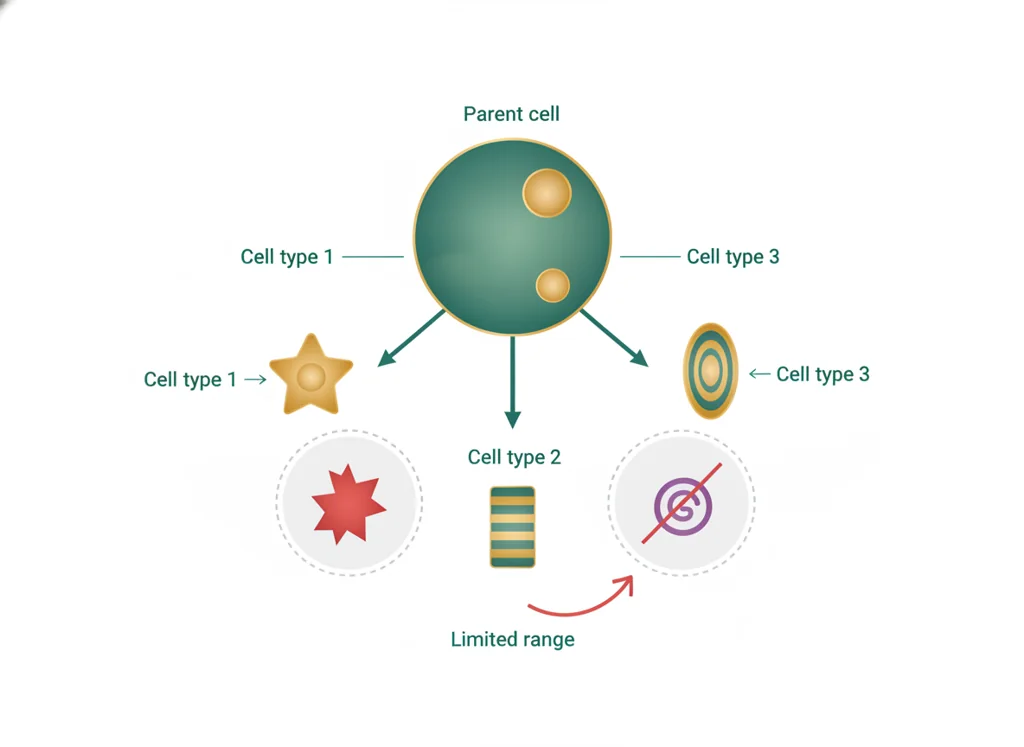 Labeled illustration: multipotent