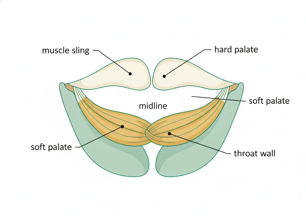 Labeled illustration: muscular sling