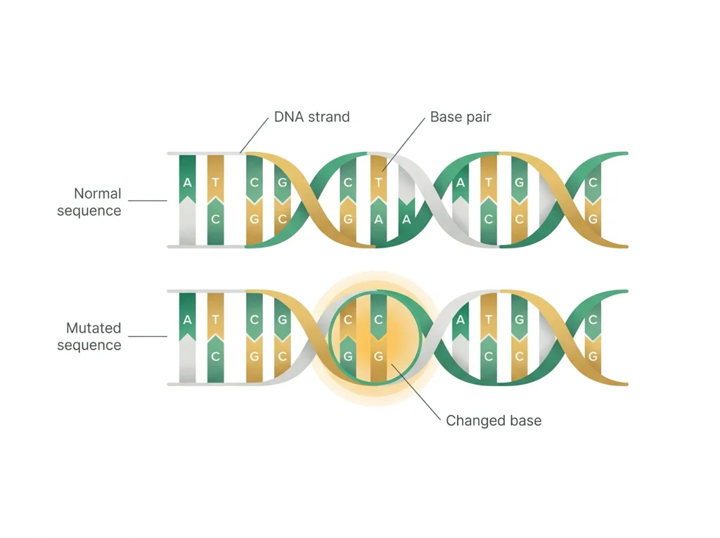 Labeled illustration: mutation
