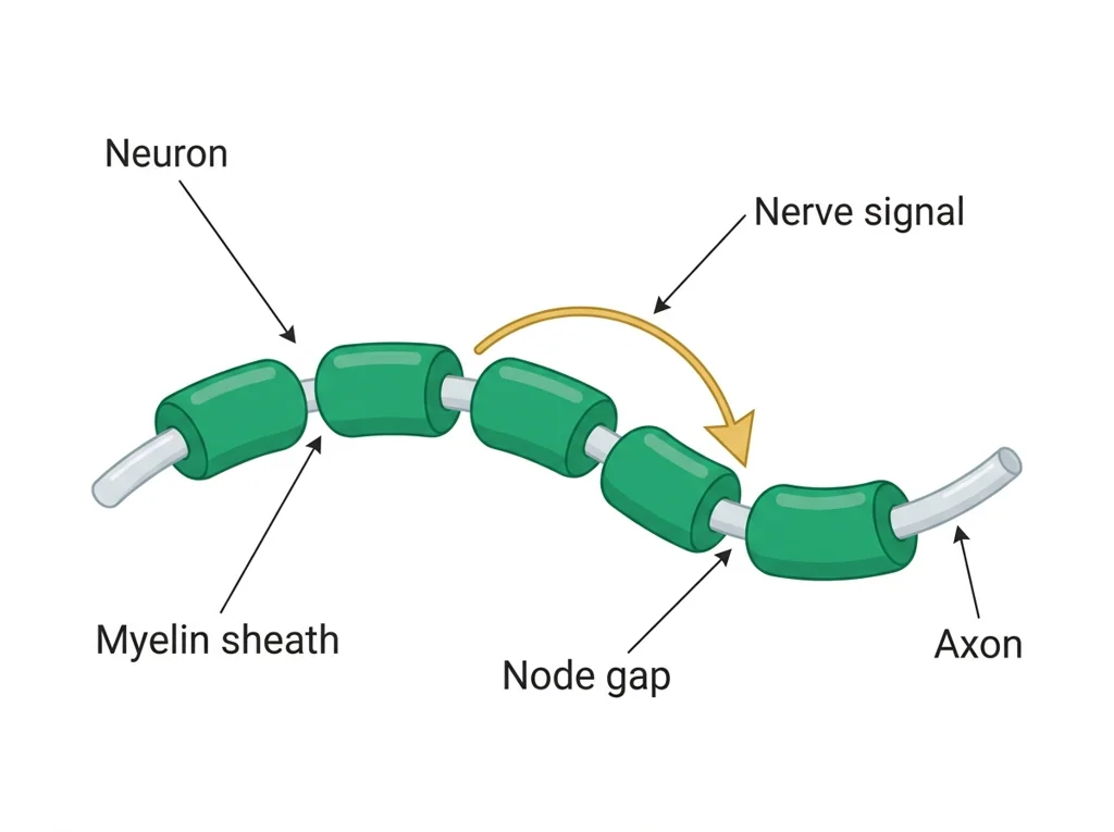 Labeled illustration: myelin
