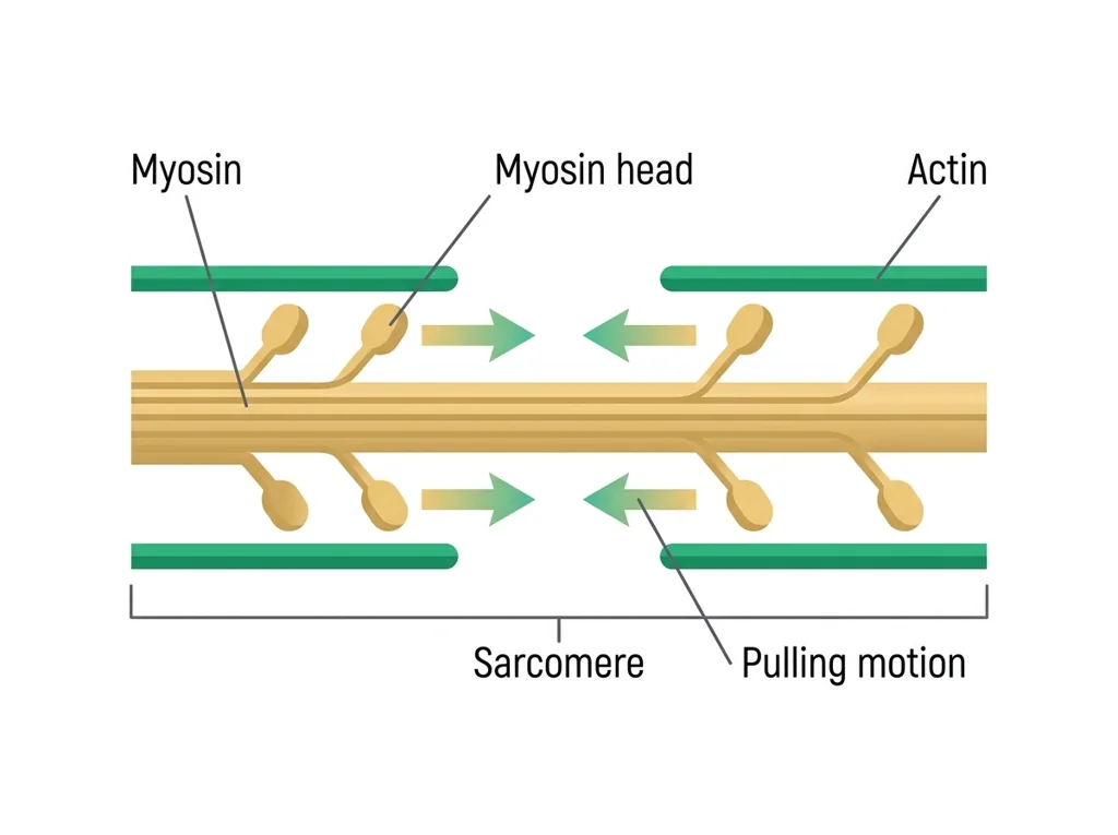 Labeled illustration: myosin