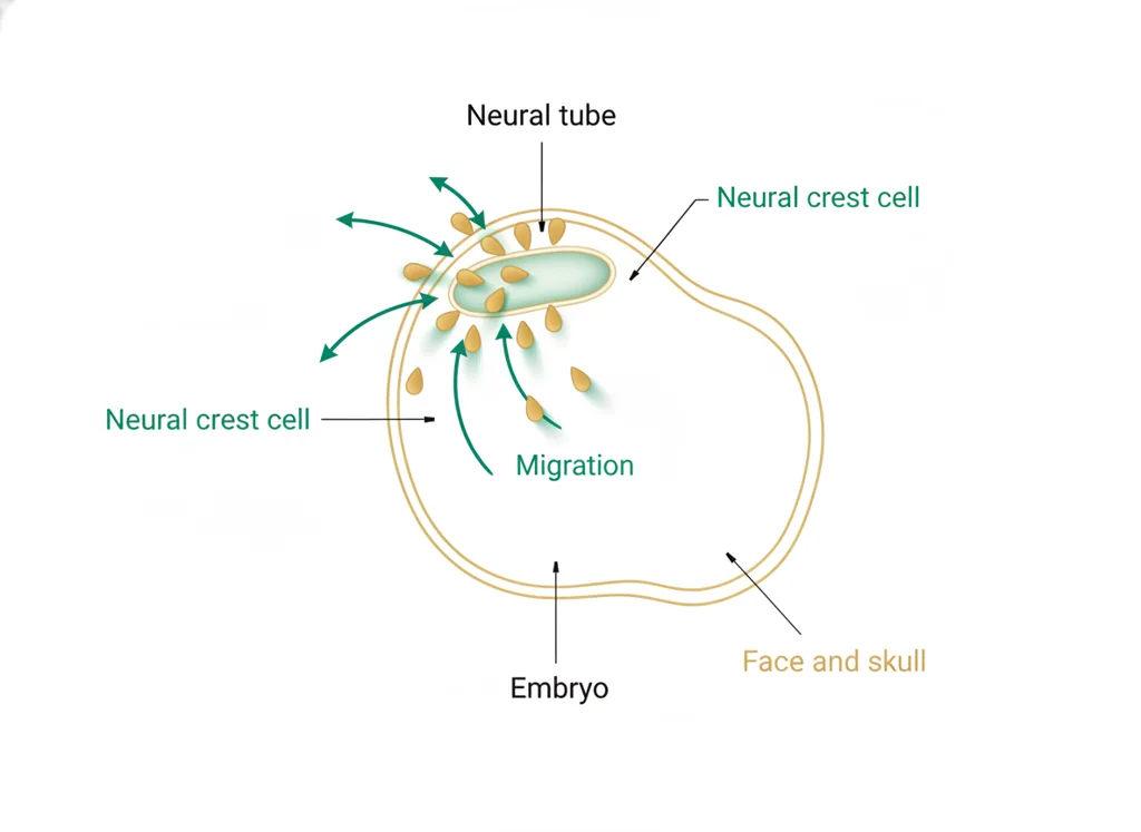 Labeled illustration: neural crest cell
