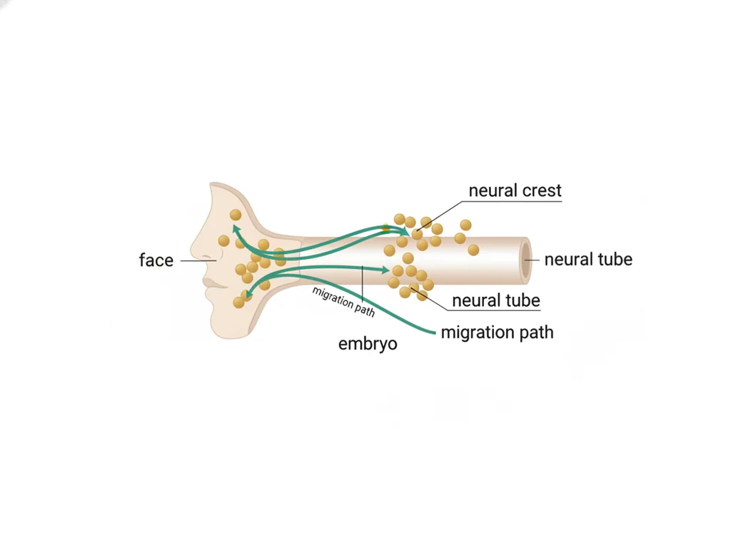 Labeled illustration: neural crest cells