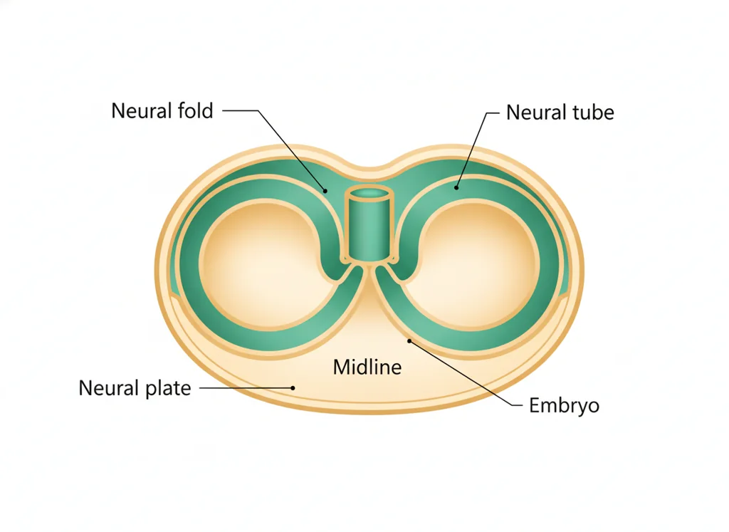 Labeled illustration: neural fold