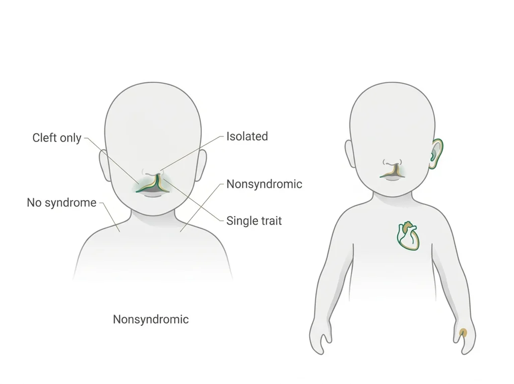 Labeled illustration: nonsyndromic cleft
