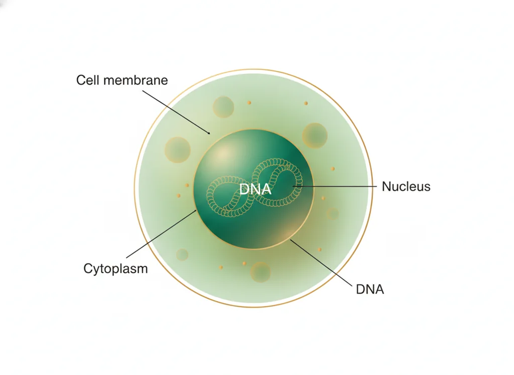 Labeled illustration: nucleus