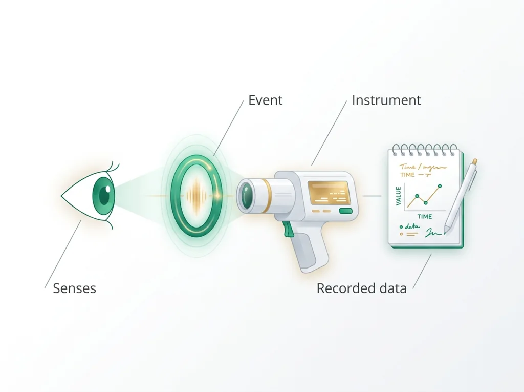 Labeled illustration: observation