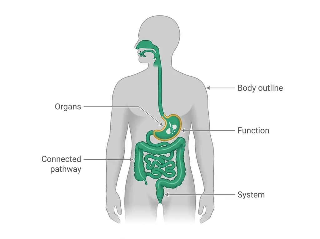 Labeled illustration: organ system