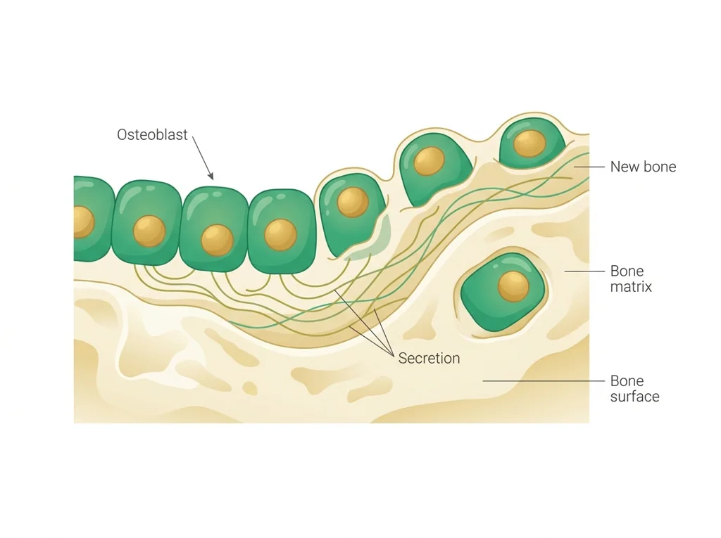 Labeled illustration: osteoblast