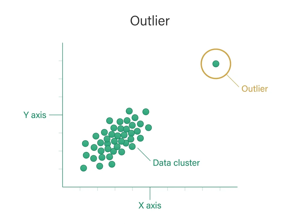 Labeled illustration: outlier