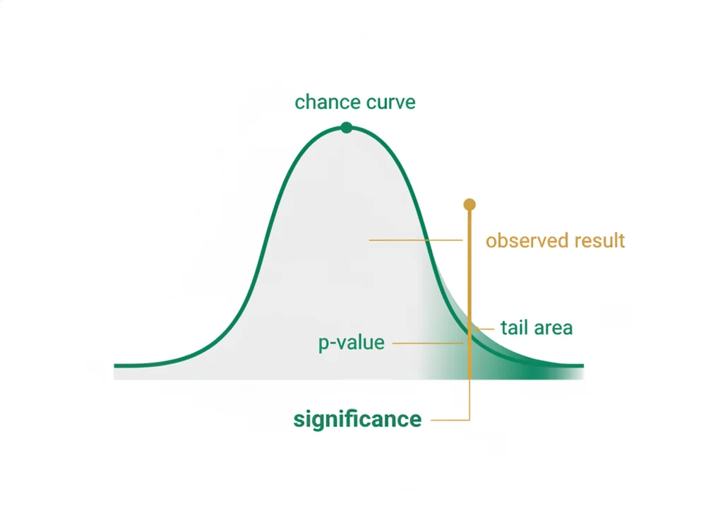 Labeled illustration: p-value
