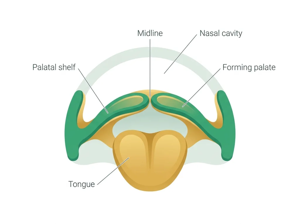 Labeled illustration: palatal shelf