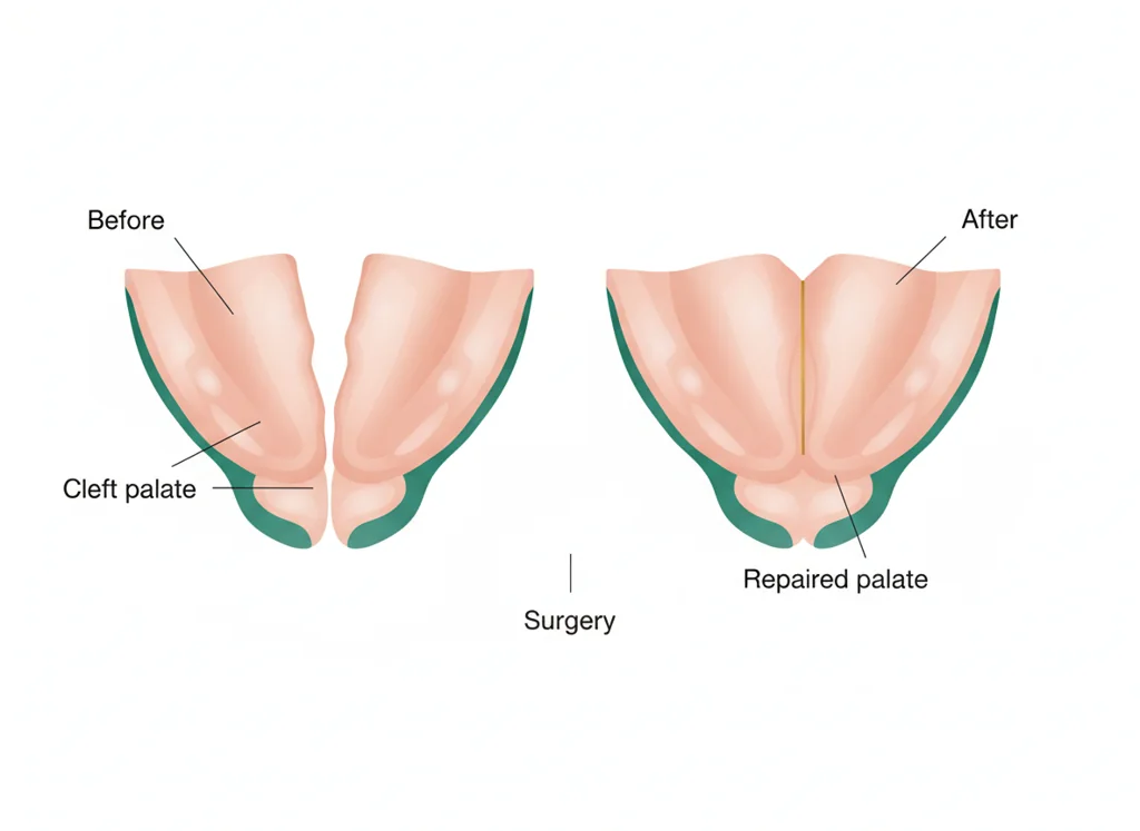 Labeled illustration: palatoplasty