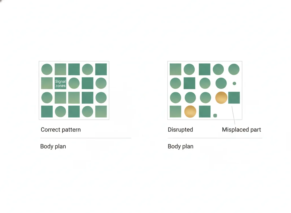 Labeled illustration: patterning defect