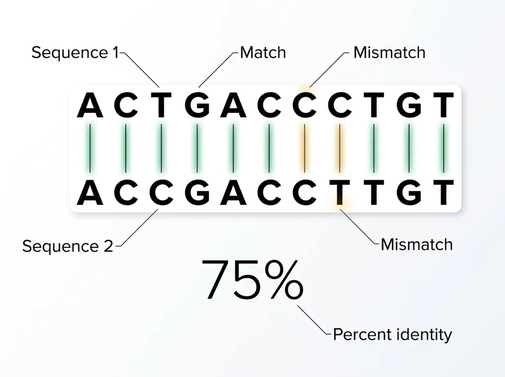 Labeled illustration: percent identity