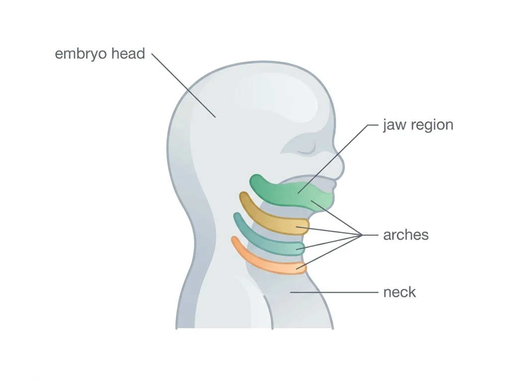 Labeled illustration: pharyngeal arch (branchial arch)