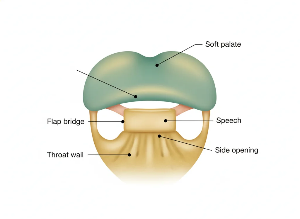 Labeled illustration: pharyngeal flap