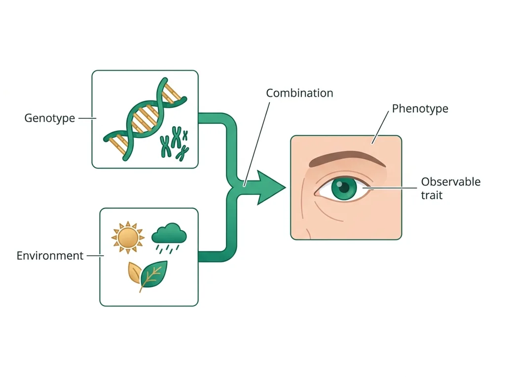 Labeled illustration: phenotype