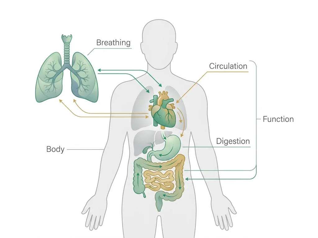 Labeled illustration: physiology