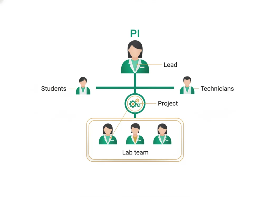Labeled illustration: PI